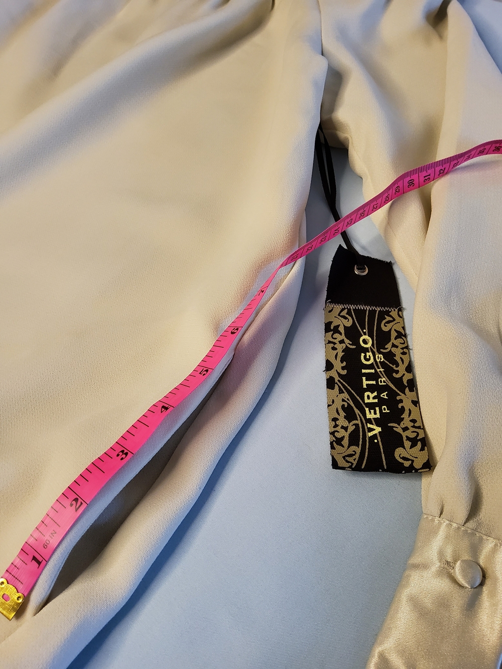 Vertigo PARIS Cream Satin-Trim Dress - Picture 11 of 16